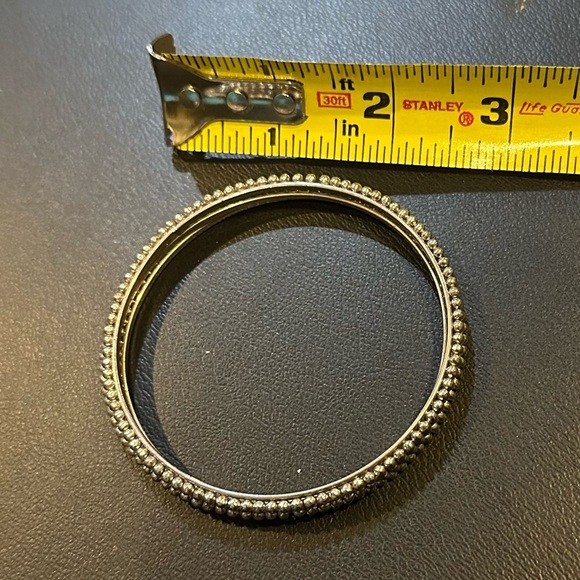 VINTAGE Dark Silver Set Of Three Bangle Bracelets - Picture 5 of 7